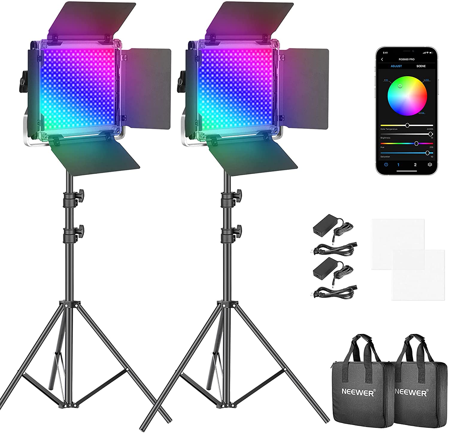 Neewer 660 pro RGB LED video light with app control 360° 
